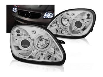 Koplampen Angel Eyes Chrome edition geschikt voor Mercedes, Verzenden