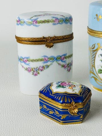 Limoges - Boîte (5) - Porcelaine, Laiton
