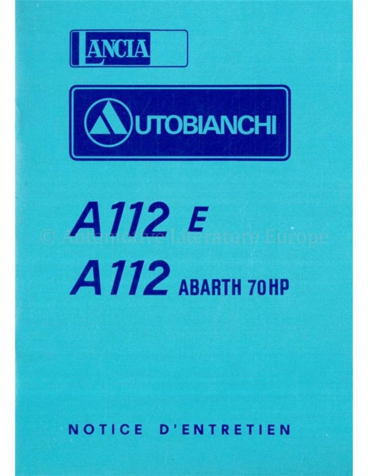 1975 AUTOBIANCHI A112 INSTRUCTIEBOEKJE FRANS, Autos : Divers, Modes d'emploi & Notices d'utilisation