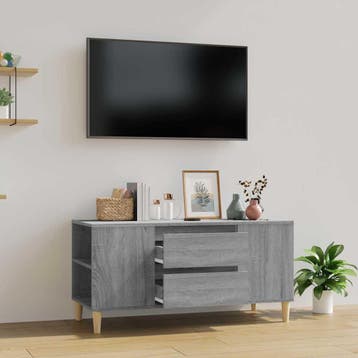 vidaXL Tv-meubel 102x44,5x50 cm bewerkt hout grijs sonoma, Huis en Inrichting, Verzenden, Nieuw