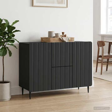 vidaXL Dressoir met lade Zwart 89 x 34,5 x 62 cm Bewerkt, Verzenden, Nieuw