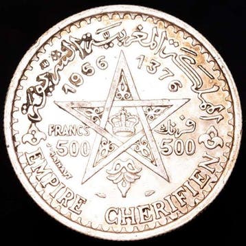 Marokko. Mohammed V. 500 Francs 1376 H (1956) Minted in