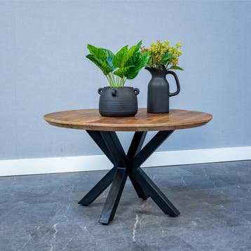 Salontafel Mangohout Tess Rond 70 cm, Huis en Inrichting, Verzenden, Rond, Nieuw, Industriële meubels