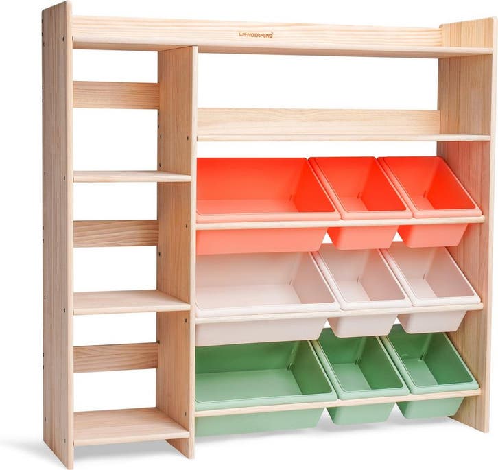 WonderMind Montessori Speelgoedkast met 9 Opslagbakken &amp;, Huis en Inrichting, Kasten | Overige, Nieuw, Verzenden