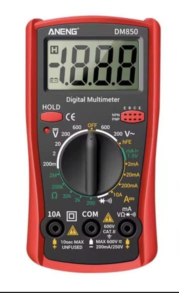 Multimeter stroommeter inclusief beschermkap en testsnoer, Verzenden, Nieuw