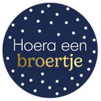 30x Sticker Hoera Een Broertje - Blauw - Sluitsticker -, Verzenden
