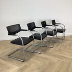 Complete Design set van 4x Vitra Visasoft Visavis, Gebruikt, Zwart, Eén