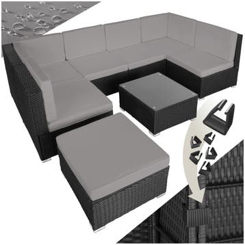 Wicker zitgroep Venetië - zwart / grijs, Verzenden, Nieuw