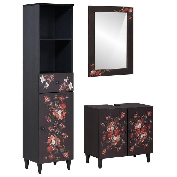 vidaXL Badkamerkast set met lade met opslag 3 pcs Massief, Maison & Meubles, Salle de bain | Meubles de Salle de bain, Envoi