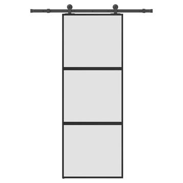 vidaXL Schuifdeur met beslag 76x205 cm gehard glas en, Doe-het-zelf en Bouw, Deuren en Vliegenramen, Verzenden, Nieuw