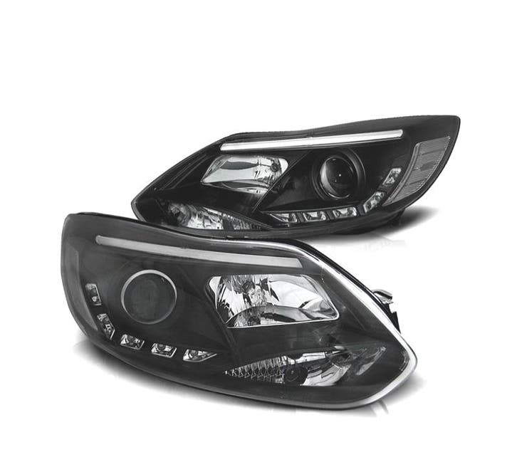 Phares Pour Ford Focus 11-14 Tube Light Led Fond Noir, Autos : Pièces & Accessoires, Éclairage, Envoi