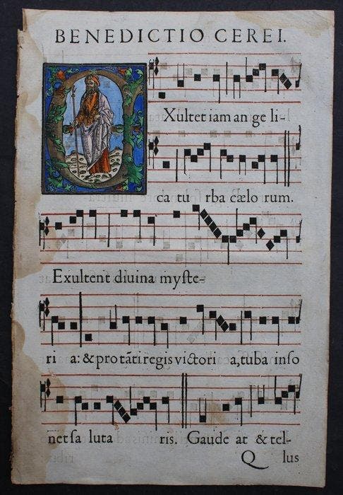 Choralbuch,Missale Romanum,mit koloriertem Holzschnitt -, Antiek en Kunst, Antiek | Boeken en Manuscripten