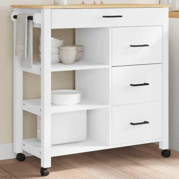 vidaXL Keukentrolley MONZA 84x40x88,5 cm massief grenenhout, Verzenden, Nieuw