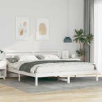 vidaXL Bedframe met hoofdeinde Wit Massief grenenhout, Huis en Inrichting, Slaapkamer | Bedden, Verzenden, Nieuw