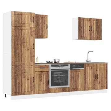 vidaXL 7-delige Keukenkastenset Lucca bewerkt hout oud, Huis en Inrichting, Verzenden, Nieuw