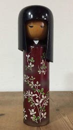 Japanse vintage houten kokeshi-pop (H:22cm) - Hout - Signed