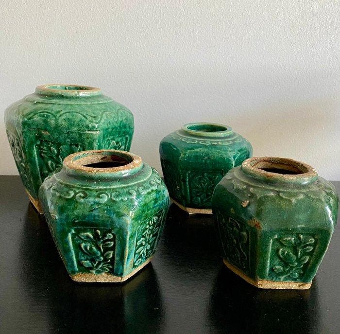 Gemberpot (4) - Aardewerk - Shiwan, Antiek en Kunst, Antiek | Overige Antiek