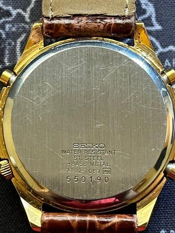 Seiko - Chronograph alarm lumen gold plated - Zonder