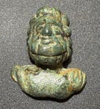 Oud-Romeins Brons Buste van Laureaat, met baard, Jupiter met