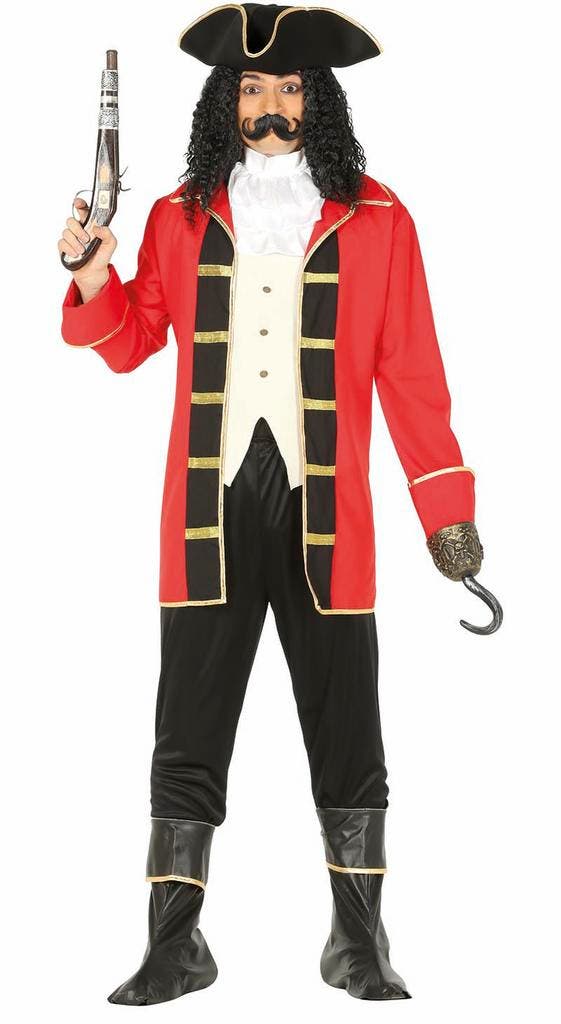 Piraten Kostuum Rood Zwart, Kleding | Heren, Carnavalskleding en Feestkleding, Nieuw, Verzenden
