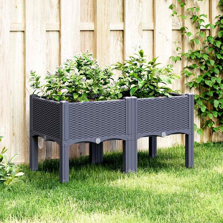 vidaXL Plantenbak met poten 80x40x42 cm polypropeen, Jardin & Terrasse, Pots de fleurs, Envoi