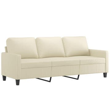 Driezitsbank 180 cm creme: Stijlvol wonen voor een studen..., Overige materialen, Verzenden, 150 tot 200 cm, Driepersoons