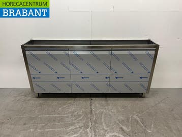 RVS Onderkast Kast 3 Klapdeuren 187 x 33 x 90 cm Horeca, Ophalen of Verzenden