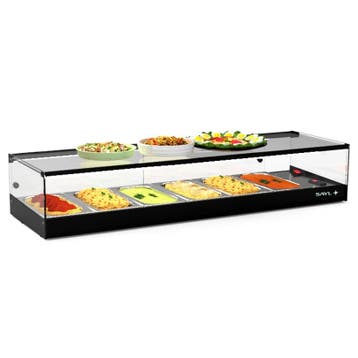 Verwarmde Tapasvitrine | LOGIC | Zwart | 6x 1/3 GN | 80°C, Verzenden, Nieuw in verpakking