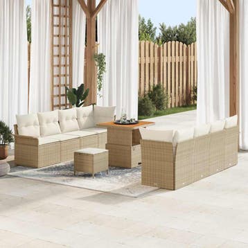 vidaXL Tuinbank Set Beige en Crème, Verzenden, Nieuw
