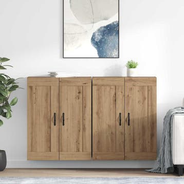 vidaXL Wandkast 2 pcs Artisan Eiken 69,5 x 34 x 90 cm, Huis en Inrichting, Verzenden, Nieuw