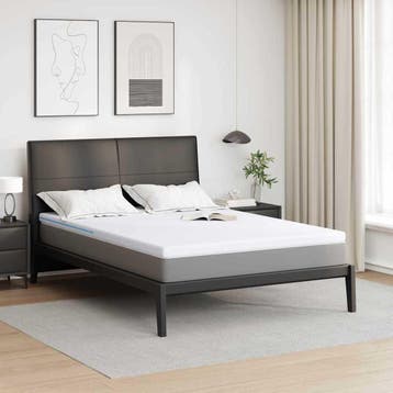 vidaXL Matras Topper 140 x 190 cm dik Jacquard stof Wit, Maison & Meubles, Verzenden