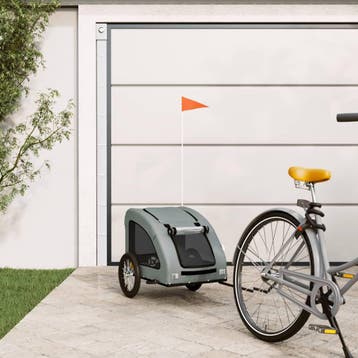 vidaXL Fietskar voor huisdieren Grijs M Oxford-polyester en, Verzenden, Nieuw
