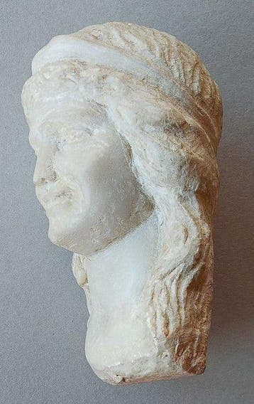 sculptuur, Testina di ragazza - 17 cm - Marmer