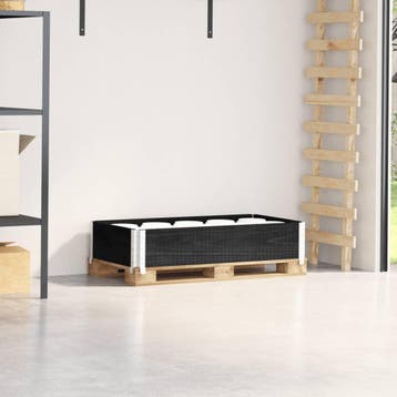 vidaXL Palletopzetrand 100x50 cm massief grenenhout zwart, Verzenden