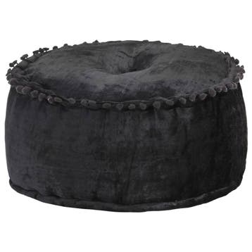 vidaXL Poef rond 40x20 cm fluweel antraciet, Verzenden