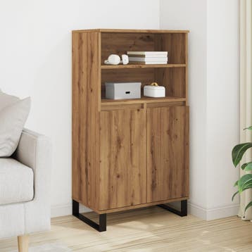 vidaXL Hoge kast 60x36x110 cm bewerkt hout artisanaal, Verzenden
