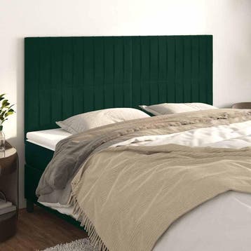 vidaXL Hoofdbord donkergroen 180x5x118/128 cm fluweel, Verzenden, Nieuw