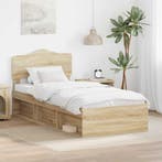 vidaXL Bedframe Sonoma Eik 75 x 190 cm Massief grenenhout, Verzenden, Nieuw