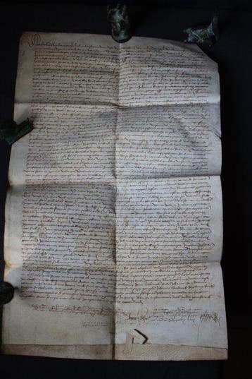 Challand / de Chalant - Medieval Latin Notarial Charter on