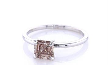 Zonder minimumprijs - Ring - 14 karaat Witgoud - 1.01ct. tw.