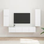 vidaXL Tv-meubelset Wandgemonteerd 4 pcs Wit Bewerkt hout, Verzenden, Nieuw