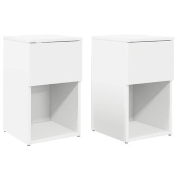 vidaXL Bedkast 2 st Wit 29 x 31,5 x 49 cm Bewerkt hout, Verzenden, Nieuw