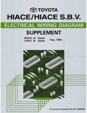 1996 TOYOTA HIACE (S.B.V) ELECTRISCH DIAGRAM (SUPPLEMENT)