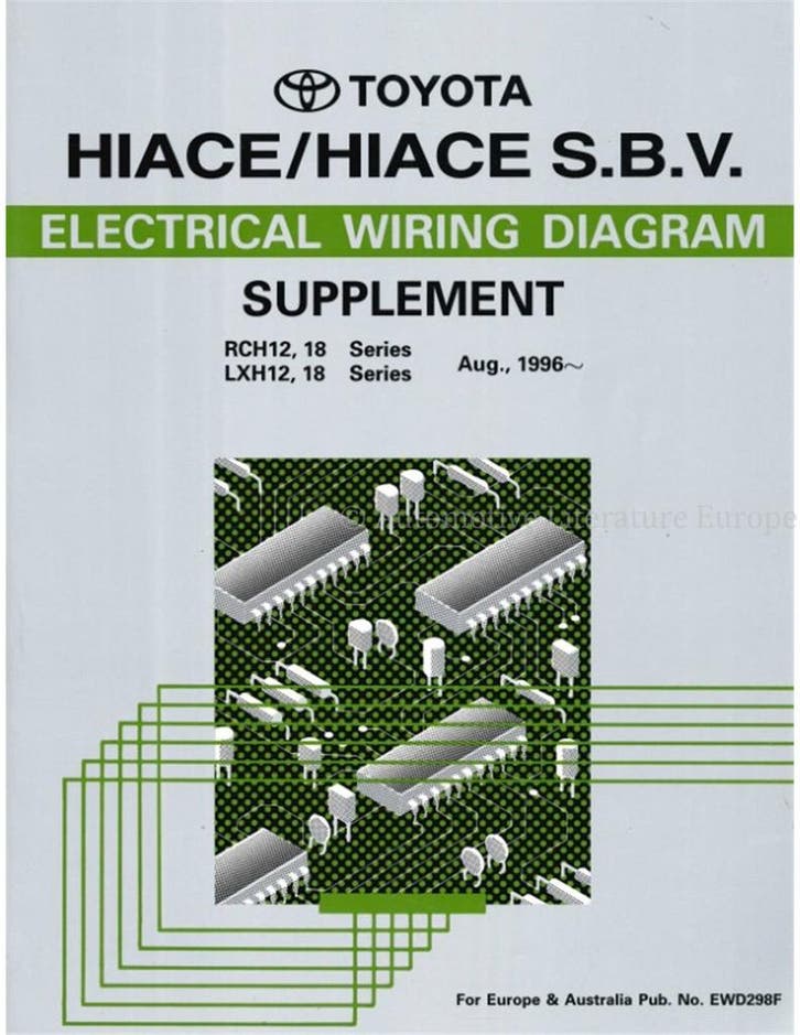 1996 TOYOTA HIACE (S.B.V) ELECTRISCH DIAGRAM (SUPPLEMENT), Autos : Divers, Modes d'emploi & Notices d'utilisation