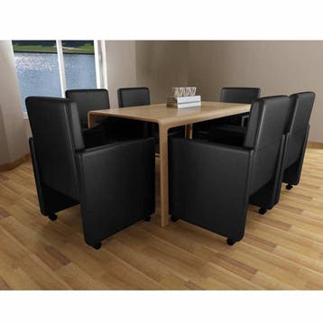 vidaXL Eetkamerstoelen 6 st kunstleer zwart, Verzenden, Nieuw