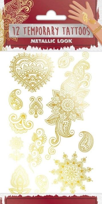 Goud Nep Tattoos Henna Hippie 12st, Verzenden, Nieuw