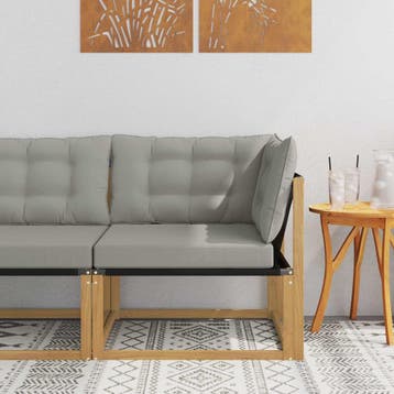 vidaXL Buitenhoekbank Massief Acacia Hout Wit, Tuin en Terras, Tuinsets en Loungesets, Verzenden, Nieuw