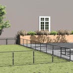 vidaXL Hondenkennel 100 m² staal zwart, Dieren en Toebehoren, Verzenden, Nieuw