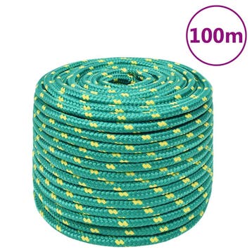 vidaXL Boottouw 12 mm 100 m polypropyleen groen, Verzenden, Nieuw