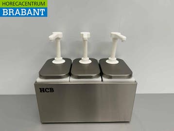 HCB inox Double Sauce Bar Sauce Pump Sauce Dispenser 3 x 2, Verzenden, Nieuw in verpakking